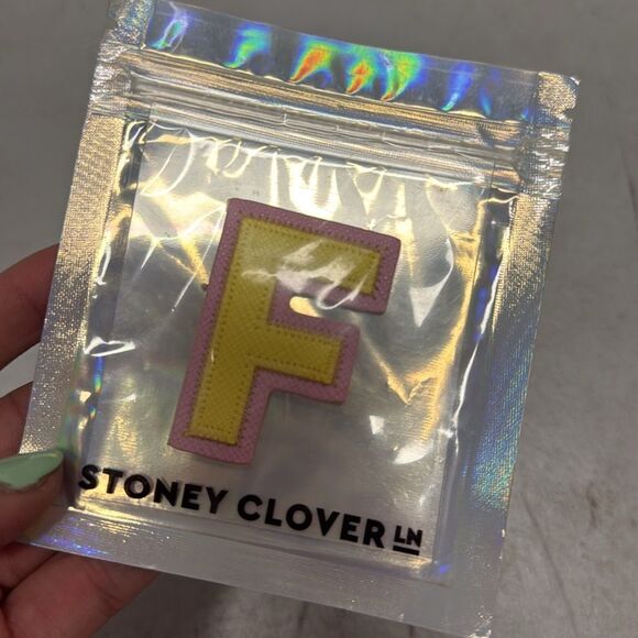 Stoney Clover Lane Yellow F Patch with Pink Border - BRAND NEW - Picture 3 of 3